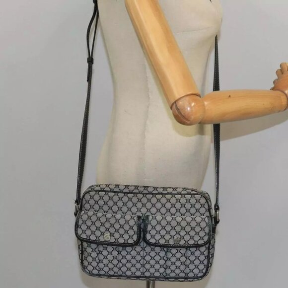 CELINE Macadam Canvas Shoulder Bag Gray Auth - Picture 1 of 15
